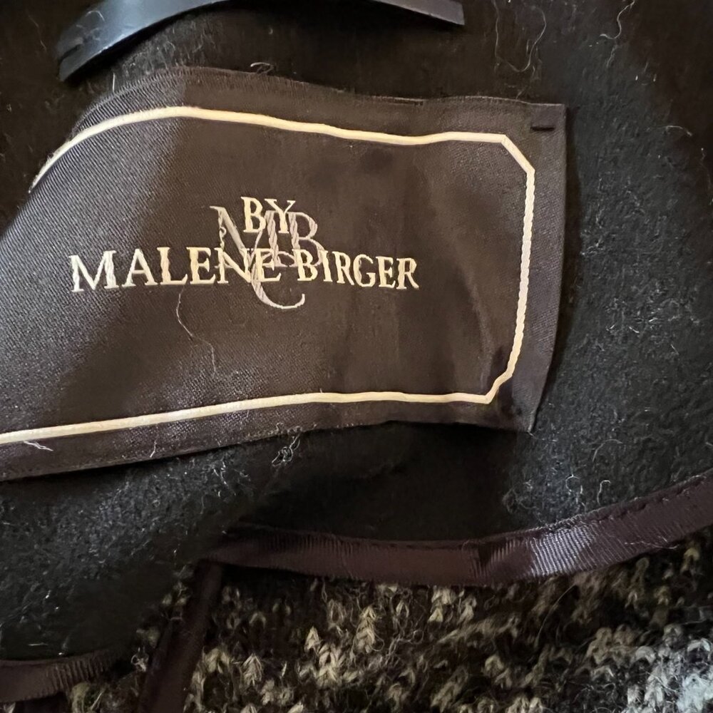 Malene Birger Long Sleeve Black/Gray Pelagia Wool Blend Boucle Open Jacket-Sz 38 - Picture 3 of 6